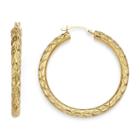 Gold Opulence 14kgold Over Diamond Resin Diamond-cut Hoop Earrings