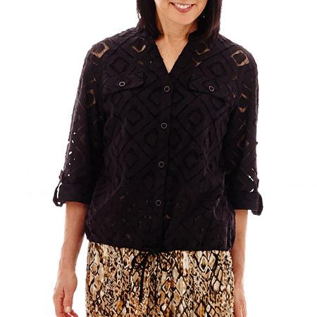 Alfred Dunner Animal Magnetism Diamond Burnout Jacket