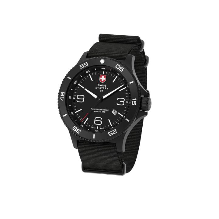Swiss Military By Charmex Infantry Mens Black Strap Watch-78344 5 A
