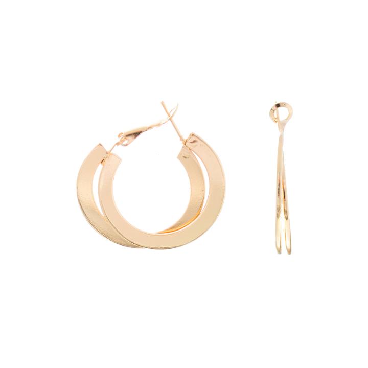 A.n.a Gold-tone Flat Double Hoop Earrings