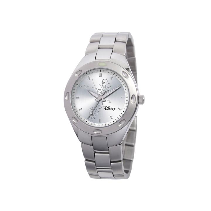 Disney Fortaleza Tinker Bell Womens Oversized Silver-tone Watch