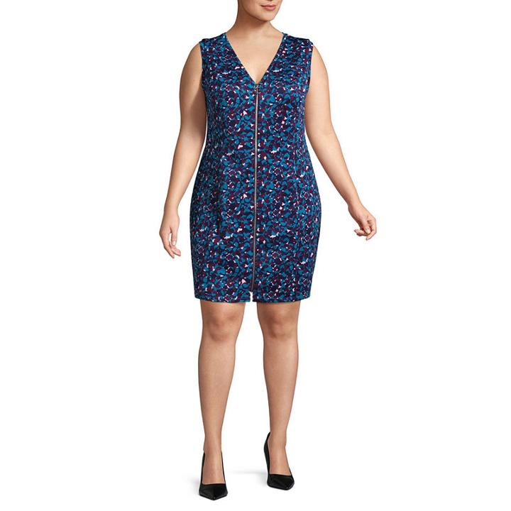 Best Of Project Runway All Stars Colorblock Zipper Dress-plus