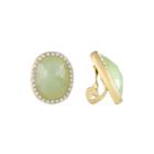 Monet Gold-tone Crystal & Green Stone Clip-on Earrings