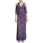 Nicole By Nicole Miller Cold-shoulder Bohemian Maxi Dress