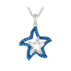 1/3 Ct. T.w. Color-enhanced Blue Diamond Star Pendant Necklace