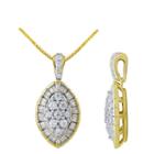 Womens 5/8 Ct. T.w. Genuine White Diamond 10k Gold Pendant Necklace