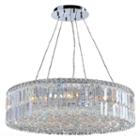 Cascade Collection 12 Light Chrome Finish And Clear Crystal Circle Chandelier