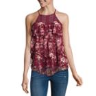 Almost Famous Sleeveless High Neck Knit Blouse-juniors