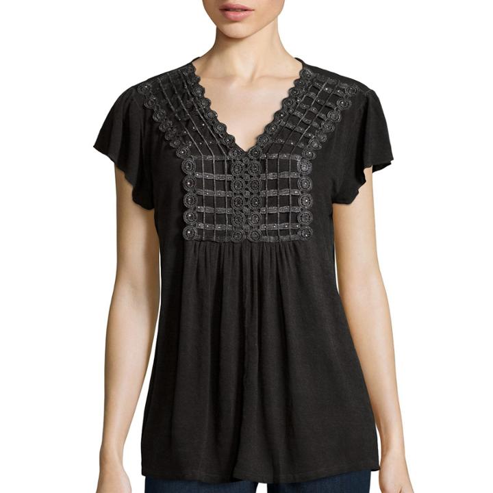 Unity&trade; Flutter-sleeve Oil Wash Top