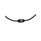 Mens Stainless Steel Black Ip-plated & Leather Cord Necklace