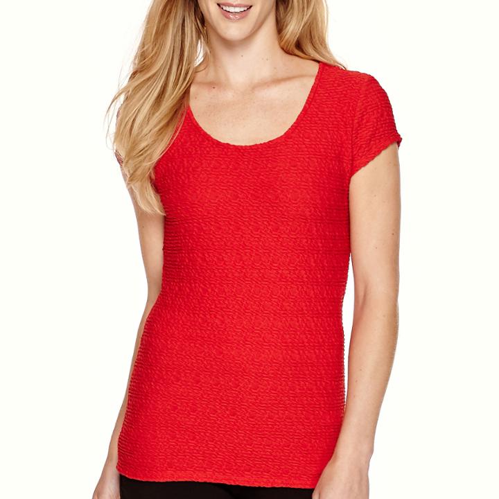 Liz Claiborne Short-sleeve Textured Knit Top