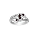 Genuine Garnet And Lab-created White Sapphire Sterling Silver Ring