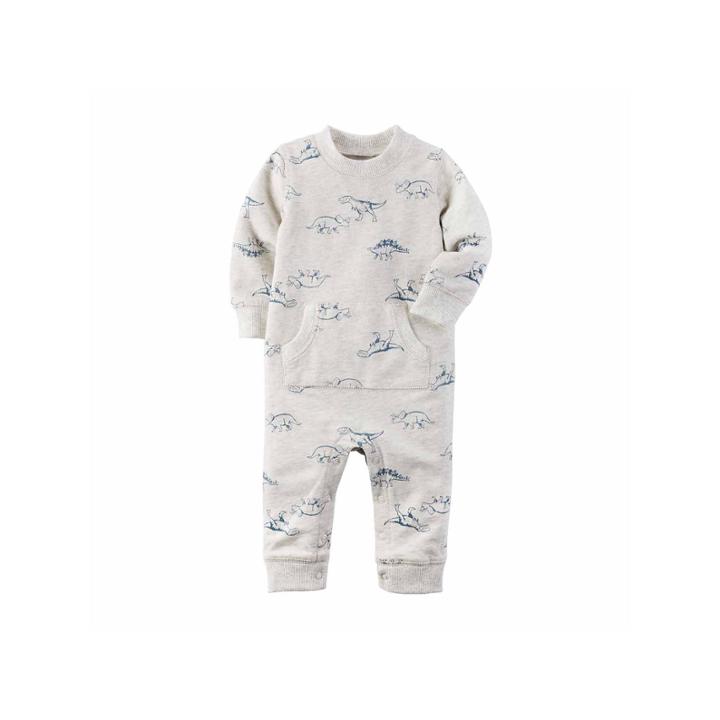Carter's 1pc Jumpsuit Heather Grey Dino Print