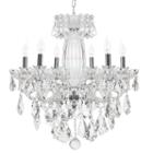 Olde World Collection 6 Light Chrome Finish Crystal Chandelier