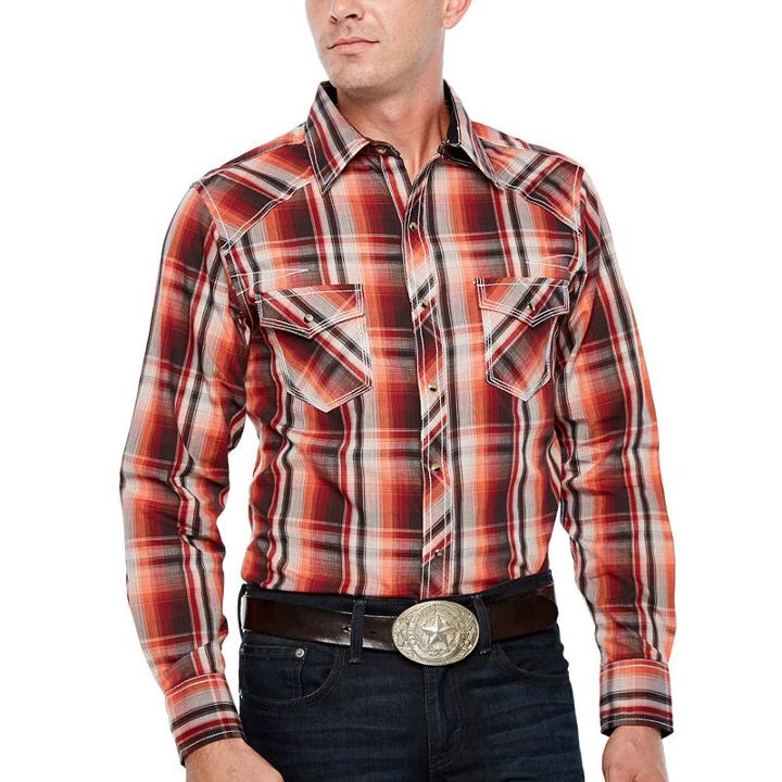 Ely 1878 Long Sleeve Plaid Snap Shirt