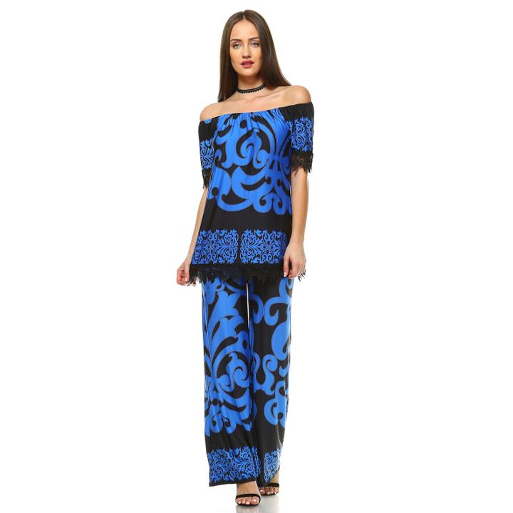 White Mark Print From Tip To Toe Set 2-pc. Pant Set