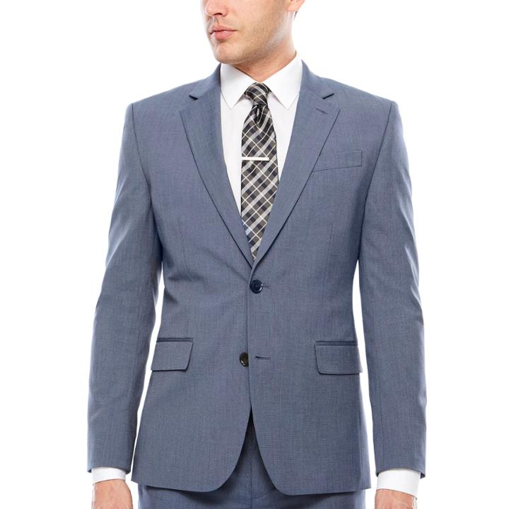 Jf J. Ferrar Texture Stretch Light Blue Jacket- Super Slim Fit