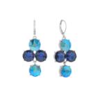 Monet Blue Glass Silver-tone Chandelier Earrings