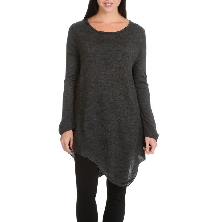 Larry Levine Long Sleeve Asymetrical Hem Sweater