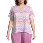Alfred Dunner Los Cabos Zig Zag Burnout Tee- Plus
