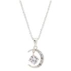 Sparkle Allure Sparkle Allure Womens 1 1/2 Ct. T.w. Clear Silver Over Brass Pendant Necklace