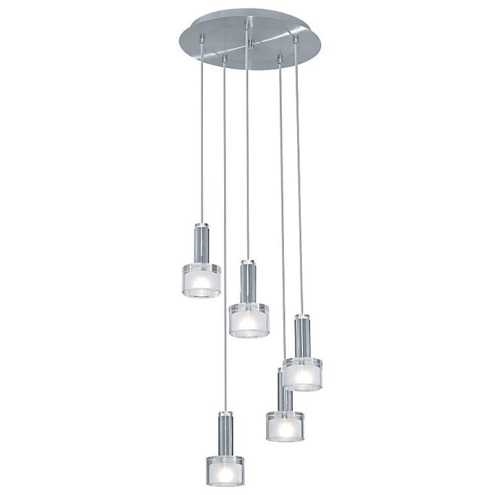 Eglo Fabiana 5 Light Chrome & Shiny White Trestlelight Ceiling Light