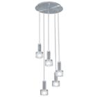 Eglo Fabiana 5 Light Chrome & Shiny White Trestlelight Ceiling Light