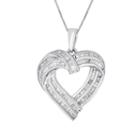 Womens 7/8 Ct. T.w. White Diamond Heart Pendant Necklace