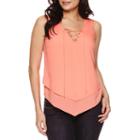 Bisou Bisou Lace Up Tiered Top