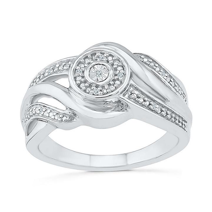 Promise My Love Womens Diamond Accent Diamond White Promise Ring