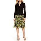 Le Suit Notch Collar Crepe Jacket And Skirt Set