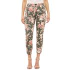 Bold Elements Floral Side Lace Up Ankle Pants