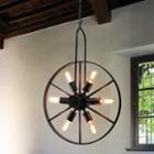 Cedmar Antique Bronze Metal 19-inch 6-light Edisonwheel Pendant Light