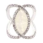 Sparkle Allure Womens Clear Simulated Pearls Cocktail Ring