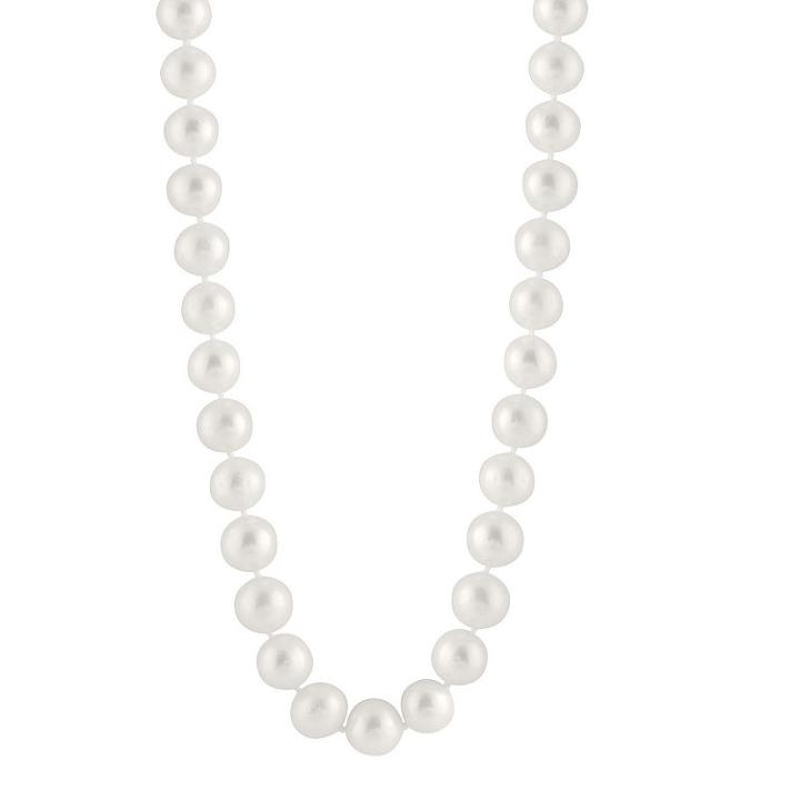 Splendid Pearls Womens 9mm White Cultured Freshwater Pearls Strand Necklace