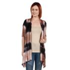 24seven Comfort Apparel Amy Hi Lo Brown And Navy Shrug