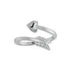 Personalized 10k White Gold Bypass Arrow Initial Ring