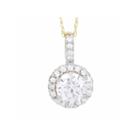 Diamonart 10k Yellow Gold Cubic Zirconia 2.04 C.t.t.w. Round Halo Pendant