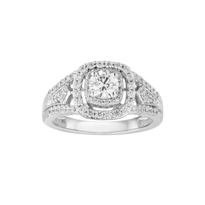 I Said Yes&trade; 1 Ct. T.w. Diamond Double-frame 10k White Gold Bridal Ring
