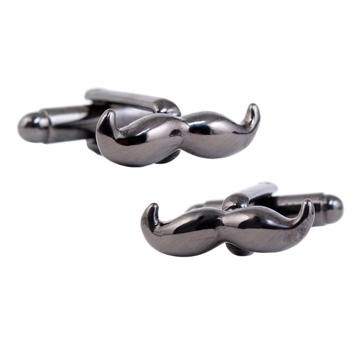 Cool Cut Silver Moustache Cuff Links