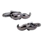Cool Cut Silver Moustache Cuff Links