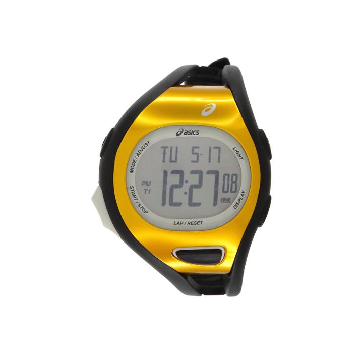 Asics Black/orange Ar07 Runner Unisex Multicolor Strap Watch-cqar0705y
