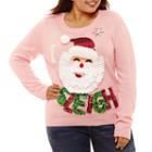 Ugly Christmas Santa Sweater-juniors Plus