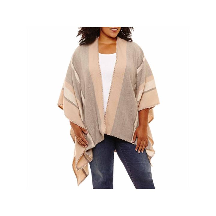 St. John's Bay Striped Ruana-plus