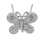 1/4 Ct. T.w. Diamond 14k White Gold Butterfly Pendant Necklace