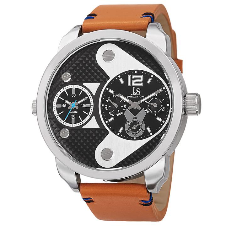 Joshua & Sons Mens Brown Strap Watch-j-107tn