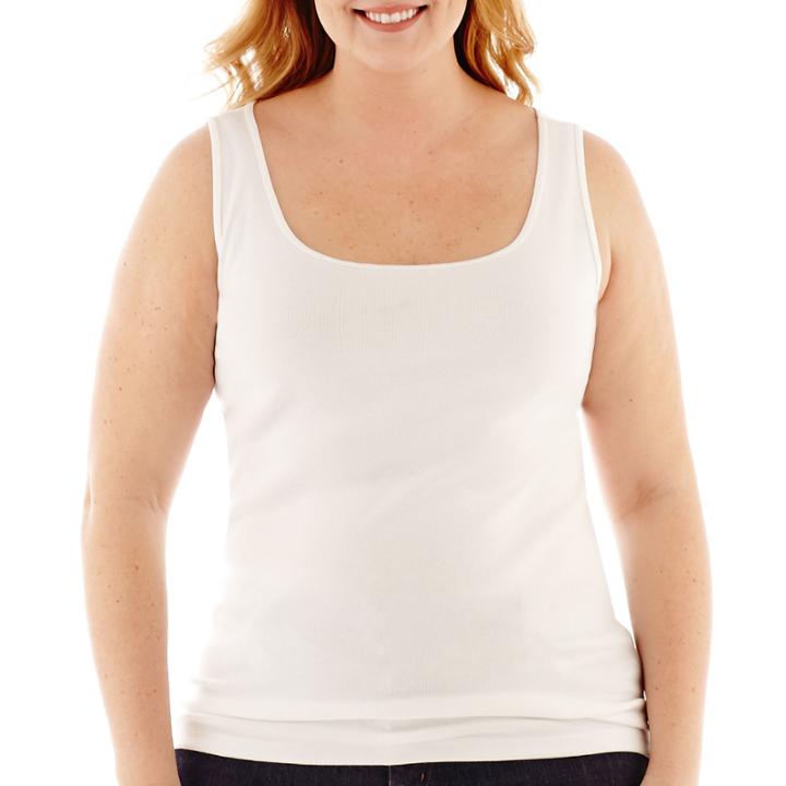 Stylus&trade; Ribbed Tank Top - Plus