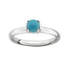 Personally Stackable Genuine Turquoise Sterling Silver Stackable Ring