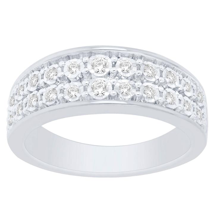 Love Lives Forever Womens 1/4 Ct. T.w. Diamond 10k Gold Band