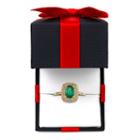 Womens Genuine Emerald & 1 1/10 Ct. T.w. Diamond 10k Gold Cocktail Ring